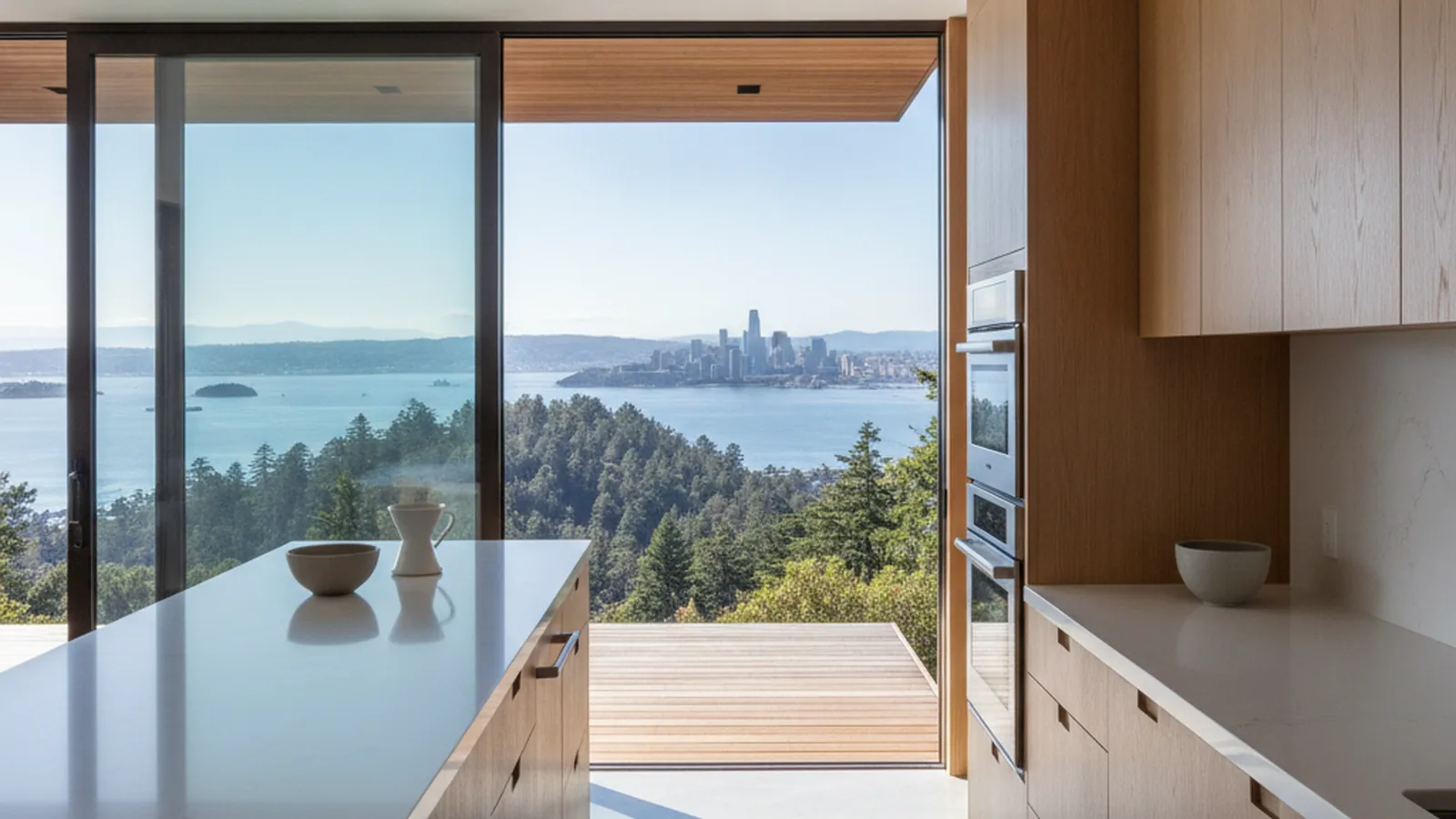 Custom kitchen and cabinetry in a Sausalito waterfront home