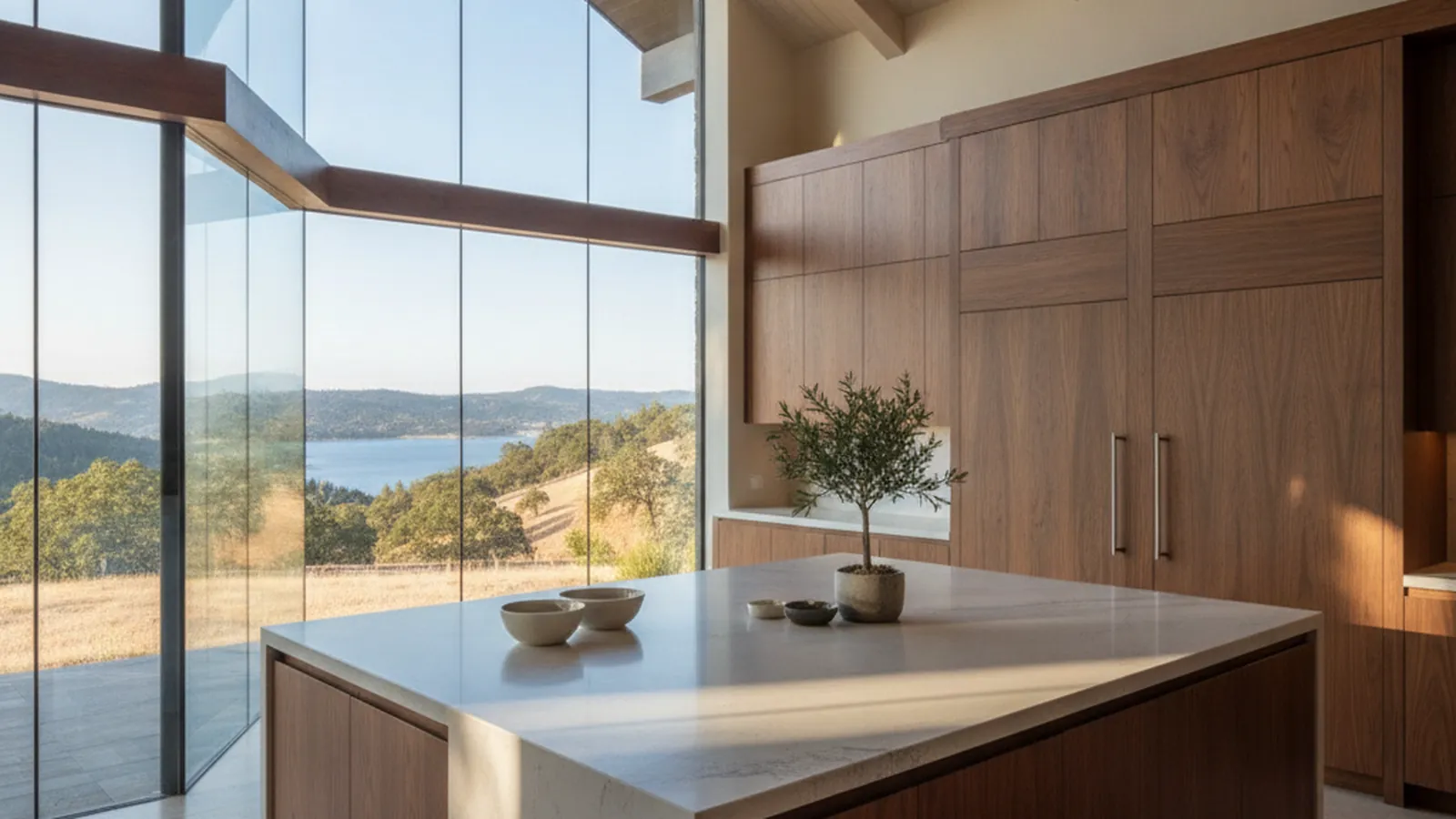 Custom kitchen with hardwood cabinetry in El Dorado Hills, CA