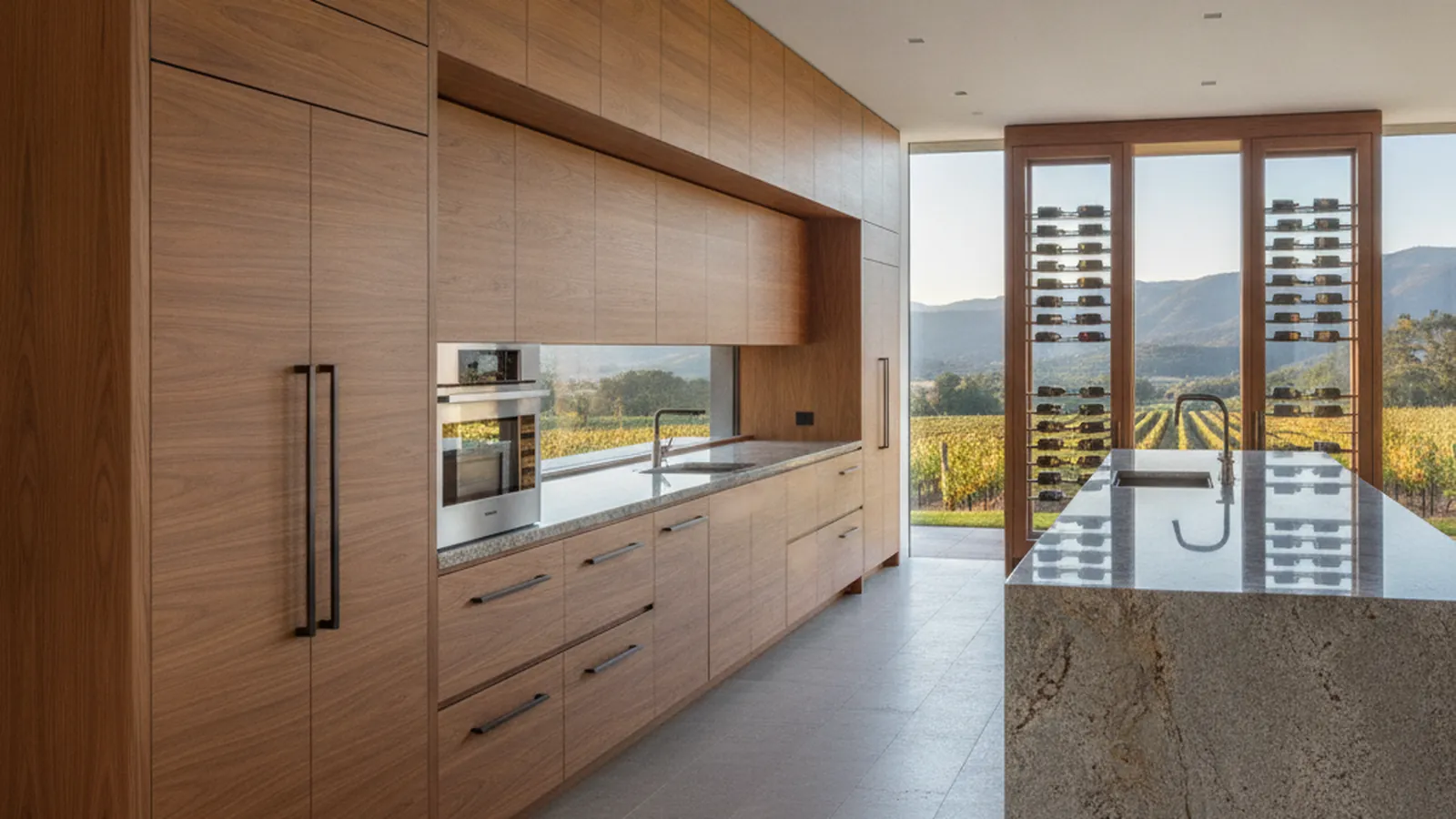 Custom kitchen with hand-built cabinetry in a Healdsburg wine country home