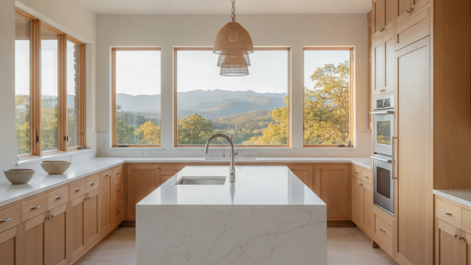 Design concept for a custom kitchen with warm wood cabinetry suited to a Placer County home