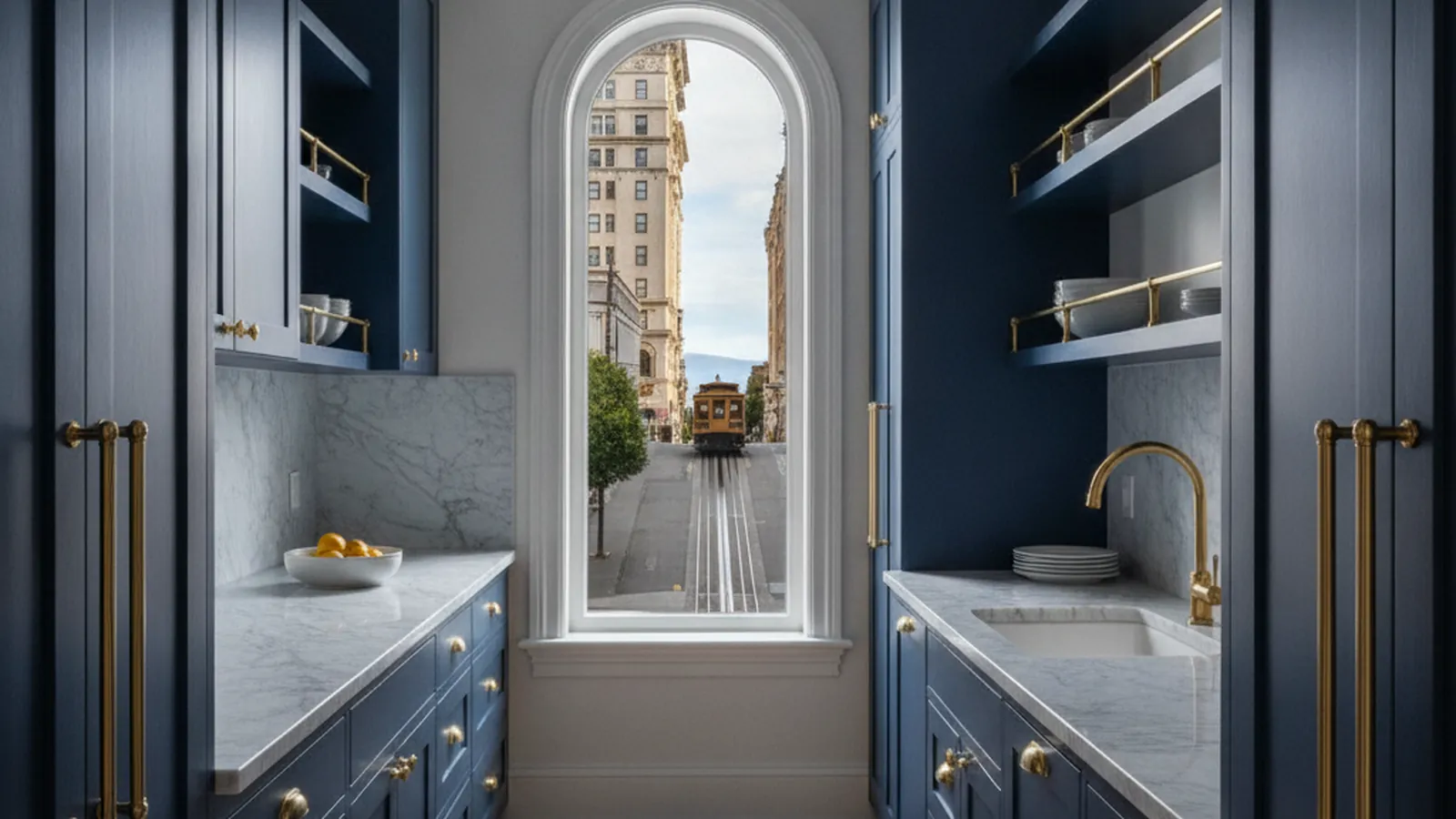 Custom kitchen with cabinetry in a Nob Hill San Francisco residence