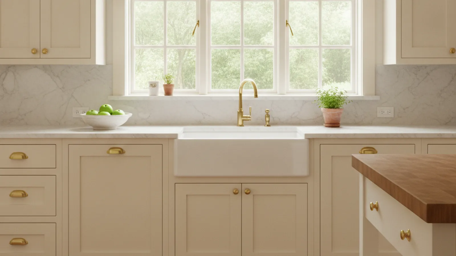 Painted shaker cabinet doors with square-edged frames and flat panels in a Northern California kitchen