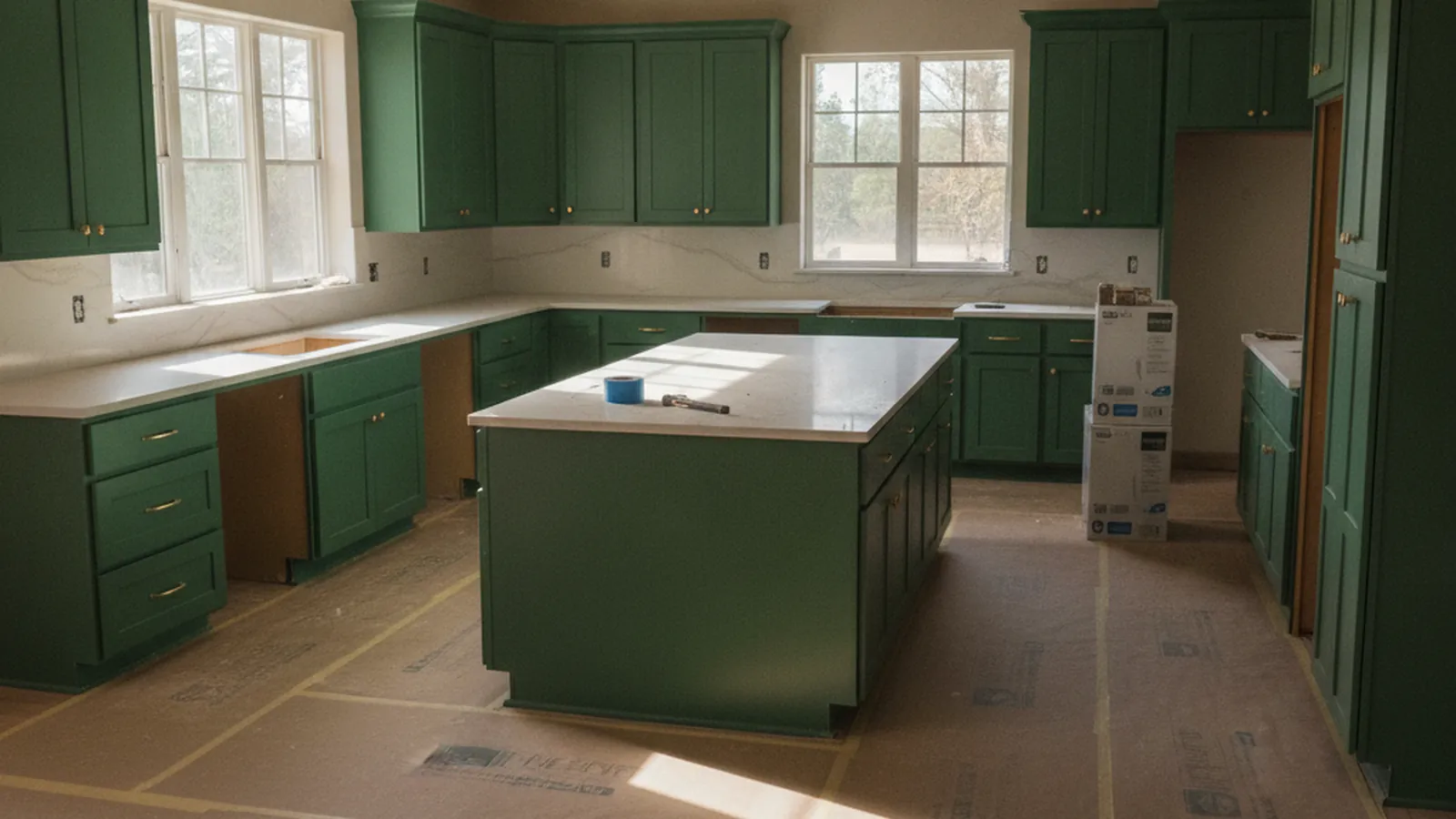 Design concept for an El Dorado Hills kitchen with painted inset cabinetry on an unchanged plumbing wall