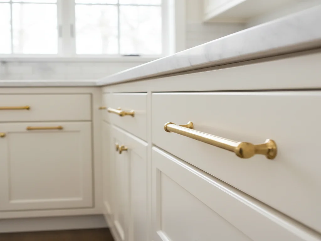Precision cabinet hardware and furniture-grade construction on custom cabinetry