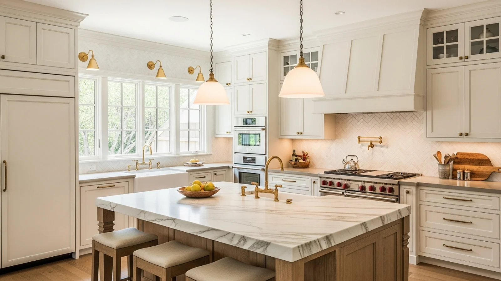Custom kitchen cabinetry in a newly built California spec home