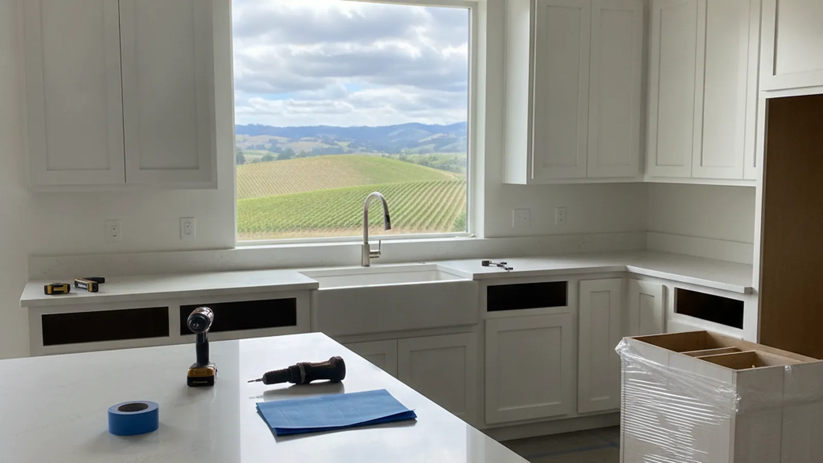 Design concept for custom cabinetry and wine-room millwork in a Sonoma County wine country home
